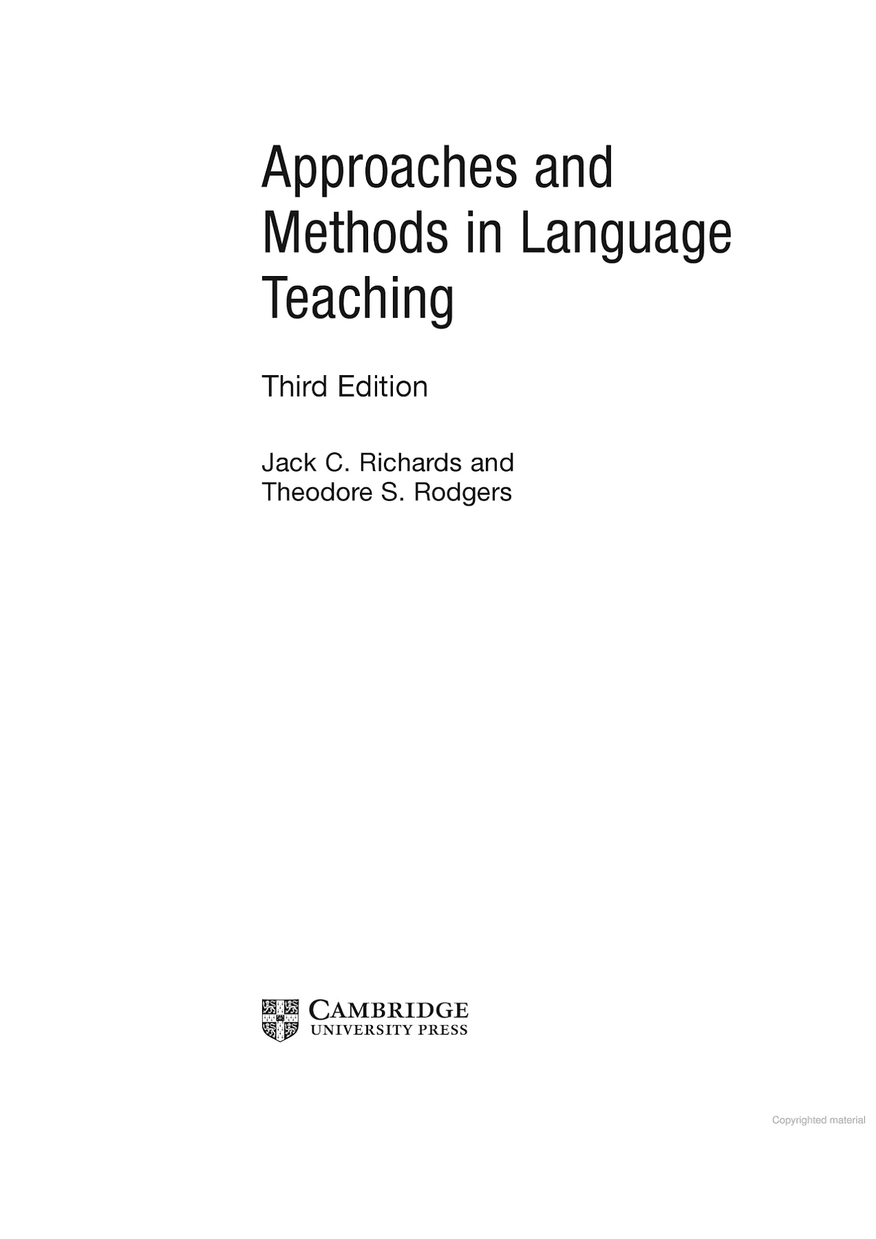 Approaches and Methods in Language Teaching by Richards, J. C. Rodgers ...
