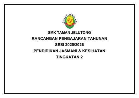 RPT PJPK TINGKATAN 2