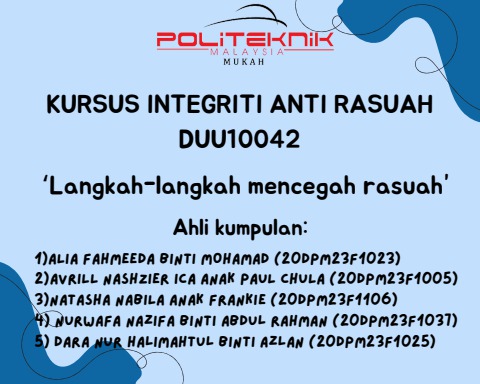 KURSUS INTEGRITI RASUAH (KOMIK)