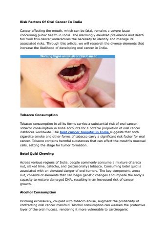 Risk Factors Of Oral Cancer In India - sirisireesha705 Flip PDF | AnyFlip