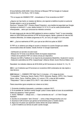 # Guía Definitiva 2025-2026_ Cómo Eliminar el Bloqueo FRP de Google en ...