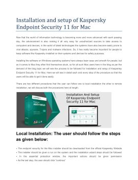 Installation and setup of Kaspersky Endpoint Security 11 for Mac