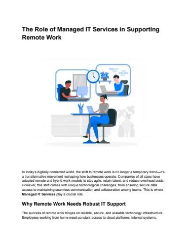 The Role of Managed IT Services in Supporting Remote Work