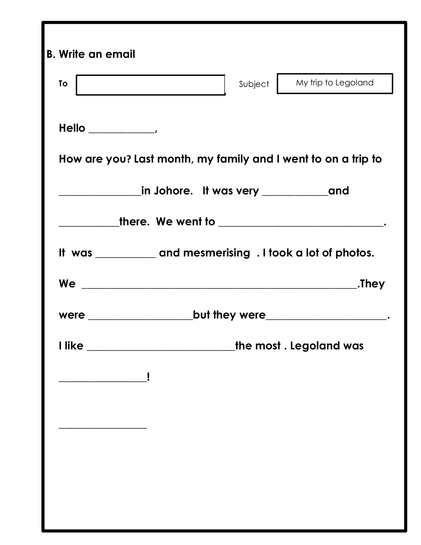 WEEK 16 UNIT 3 YEAR 4 EMAIL WRITING ABOUT A TRIP