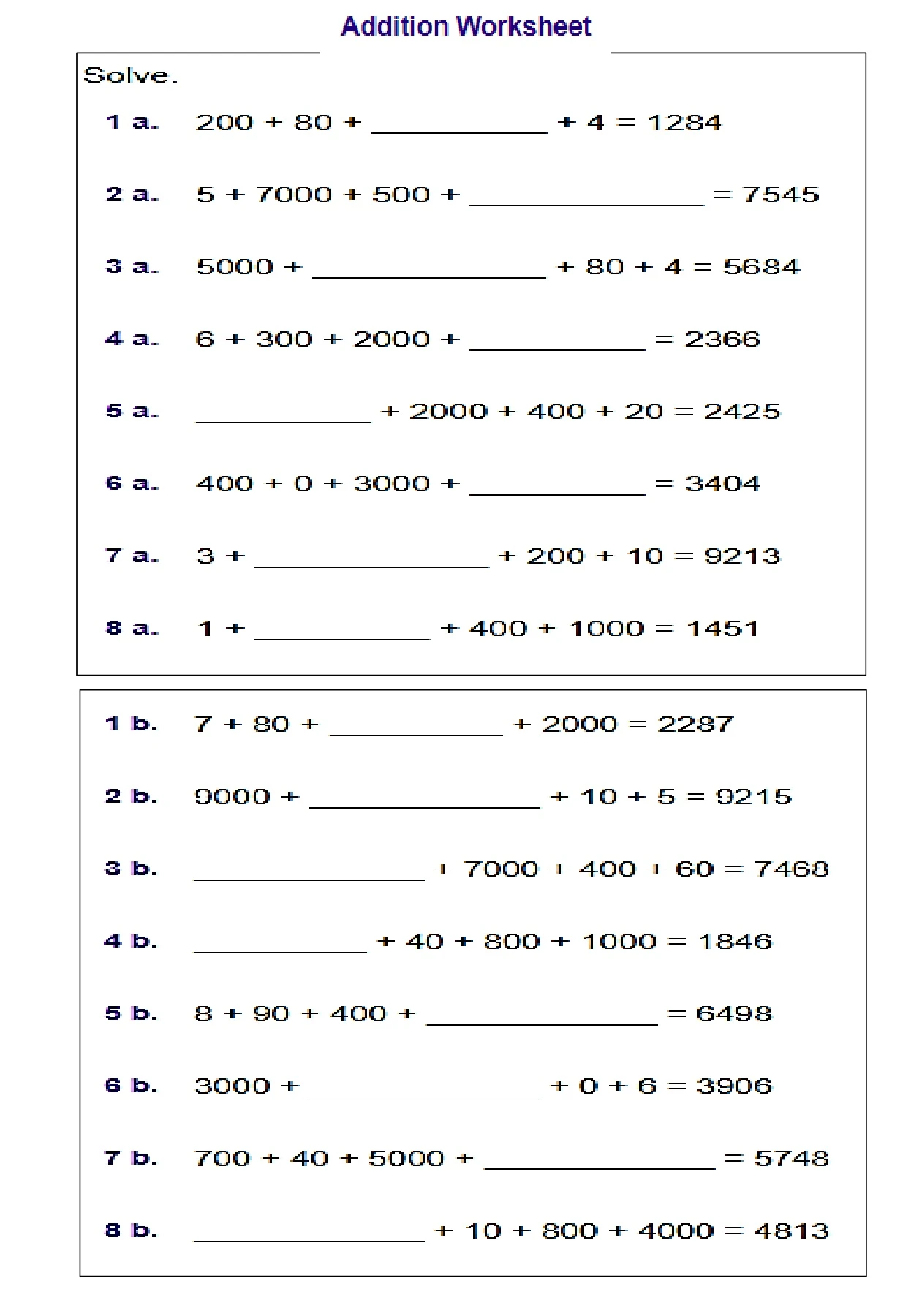 MATH YEAR 4 WORKSHEETS