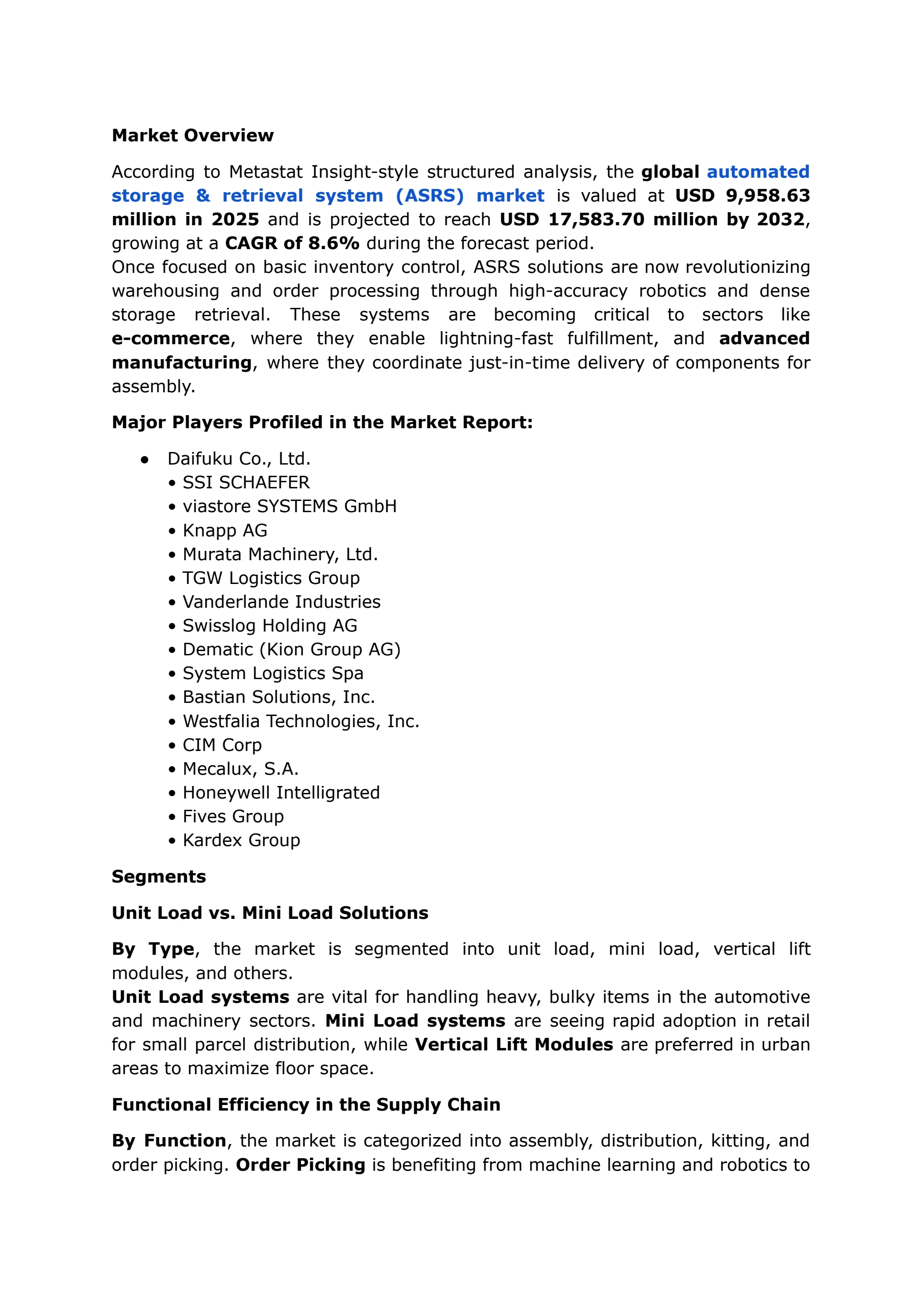 ASRS Market Forecast, Share & Growth Opportunities to 2032 - Flip eBook  Pages 1-3 | AnyFlip