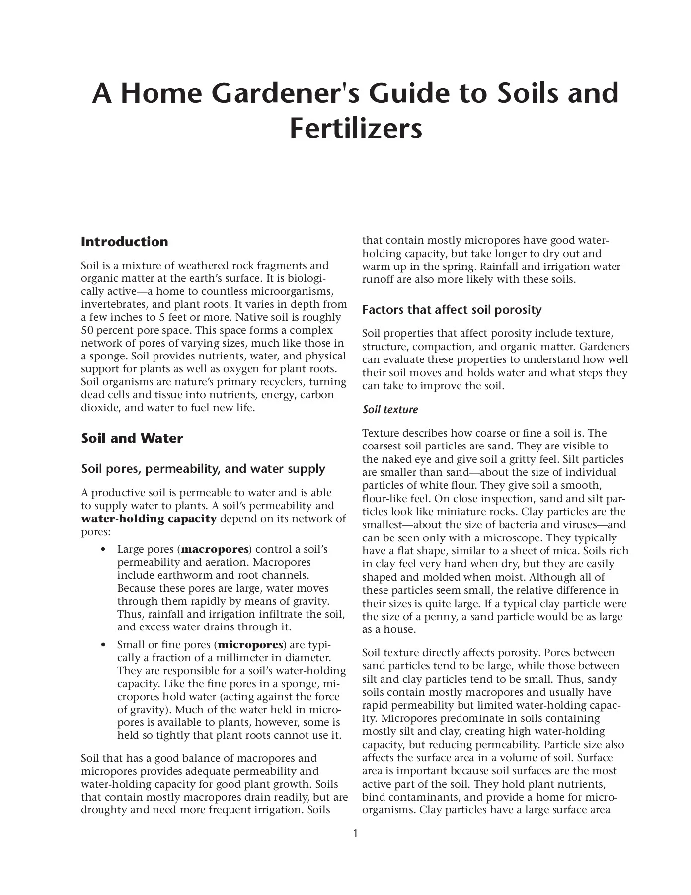 A Home Gardener's Guide to Soils and Fertilizers