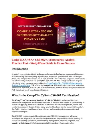 Study4Pass CS0-003 Practice Test PDF