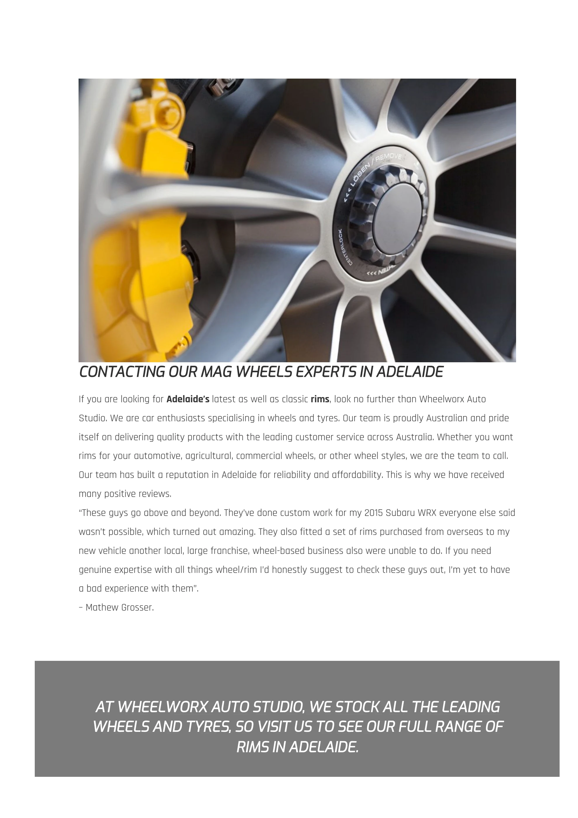 Rims Adelaide