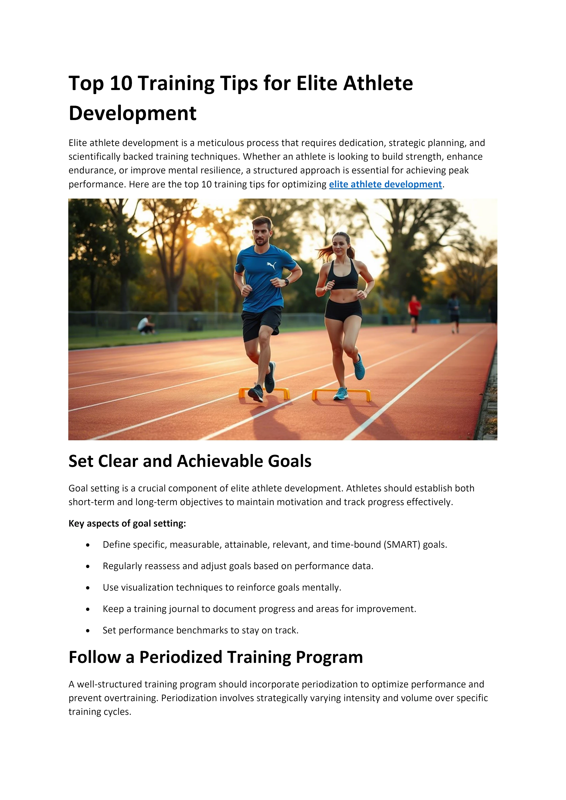 Top 10 Training Tips for Elite Athlete Development