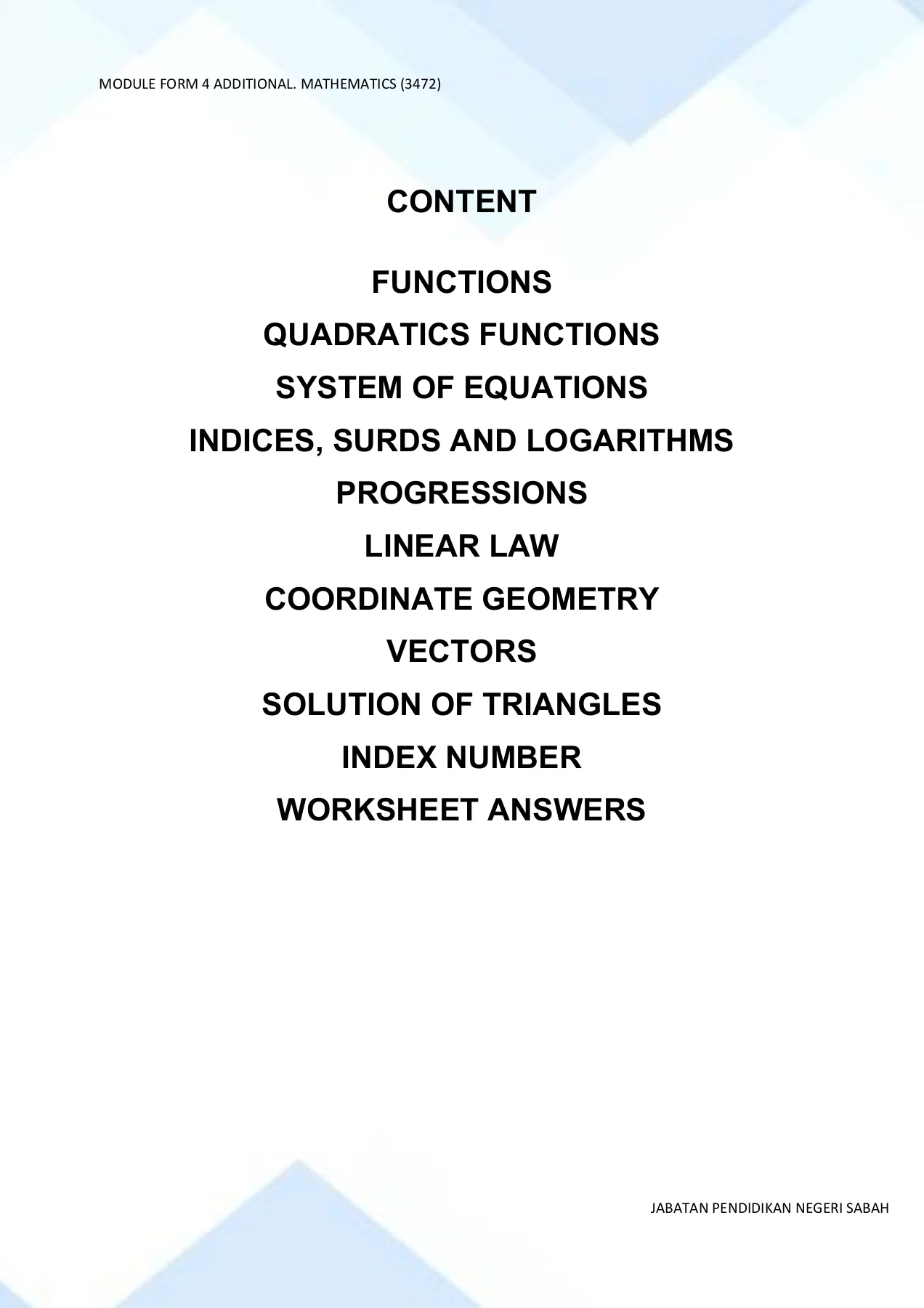 F4 ADD MATH MODULE 2021
