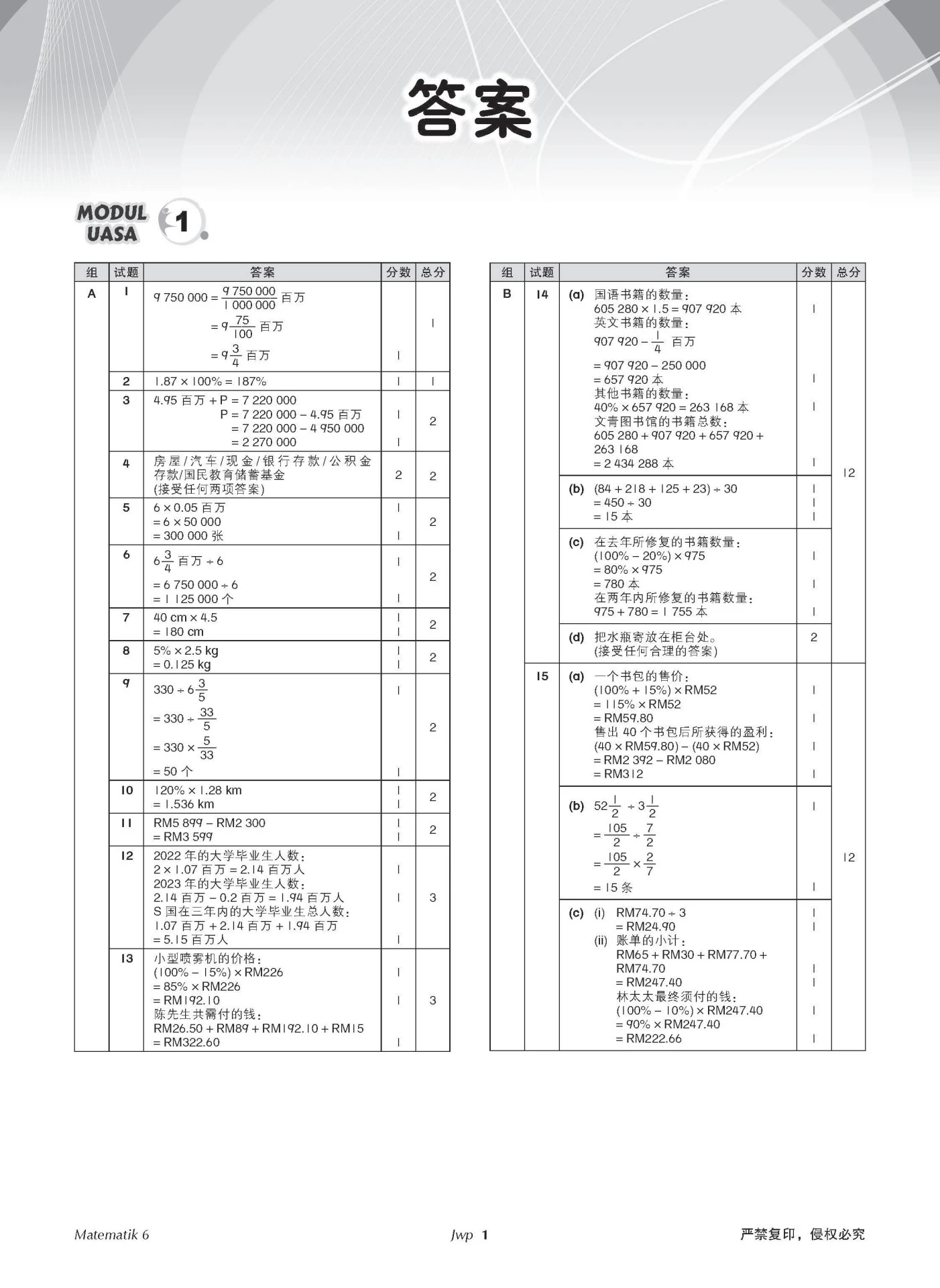 六年级数学飞跃答案- Flip eBook Pages 1-3 | AnyFlip