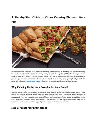 A Step-by-Step Guide to Order Catering Platters Like a Pro