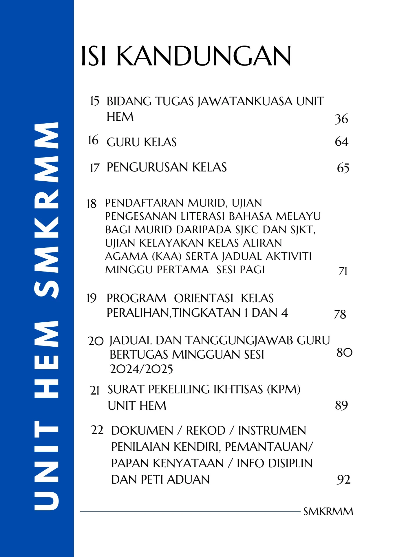 BUKU PENGURUSAN UNIT HEM SMKRMM 2024 2025