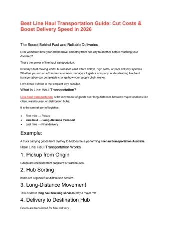 Best Line Haul Transportation Guide