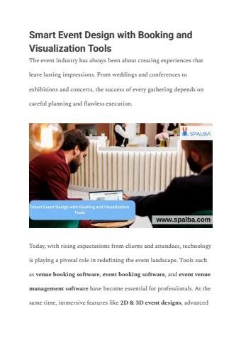 Smart Event Design with Booking and Visualization Tools