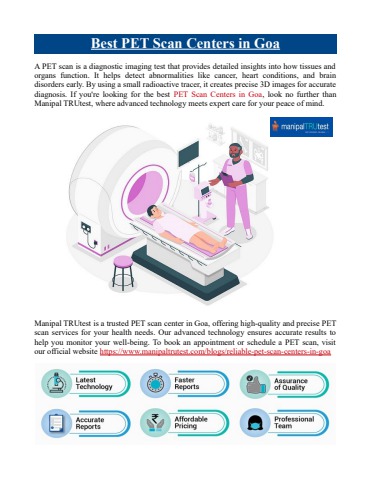 Best PET Scan Centers in Goa - Manipal TRUtest Flip PDF | AnyFlip