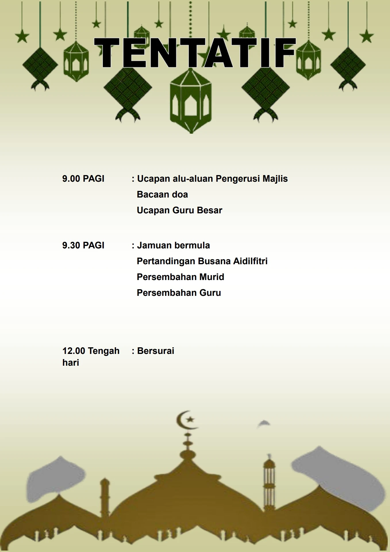 Tentatif Program Raya BUKU PROGRAM RAYA