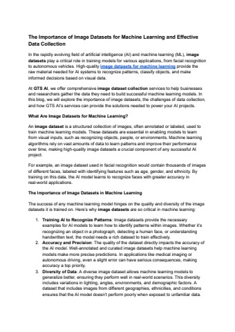 The Importance of Image Datasets for Machine Learning and Effective ...