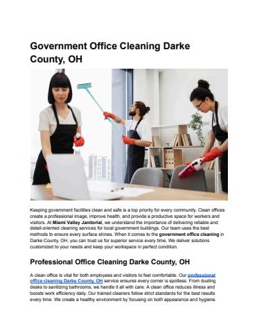 Government Clean Sign In Government Office Cleaning - Miami Valley Janitorial Flip PDF | AnyFlip