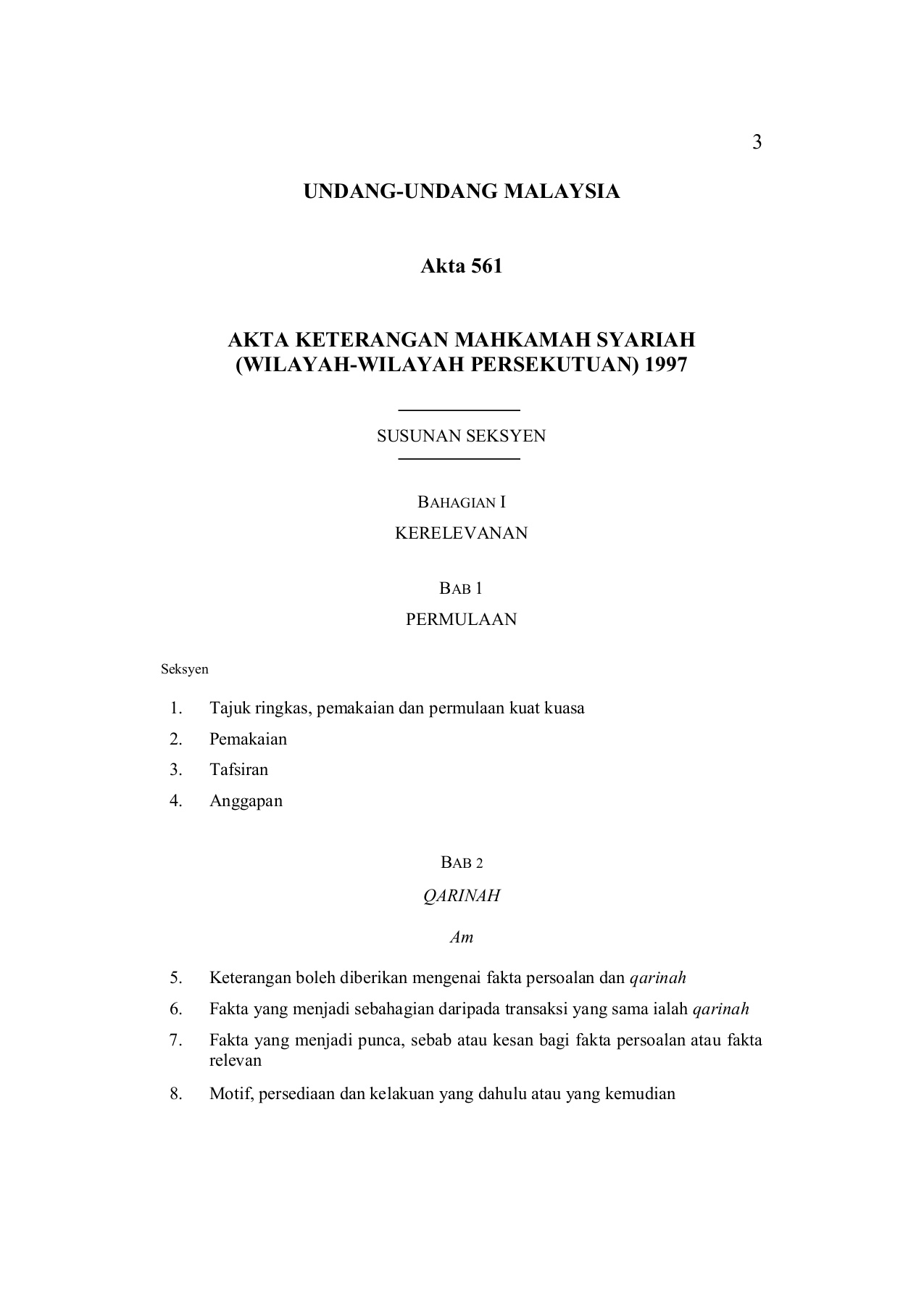 Akta 561 Akta Keterangan Mahkamah Syariah Wilayah Wilayah Persekutuan 1997 Flip Ebook Pages 1 50 Anyflip Anyflip