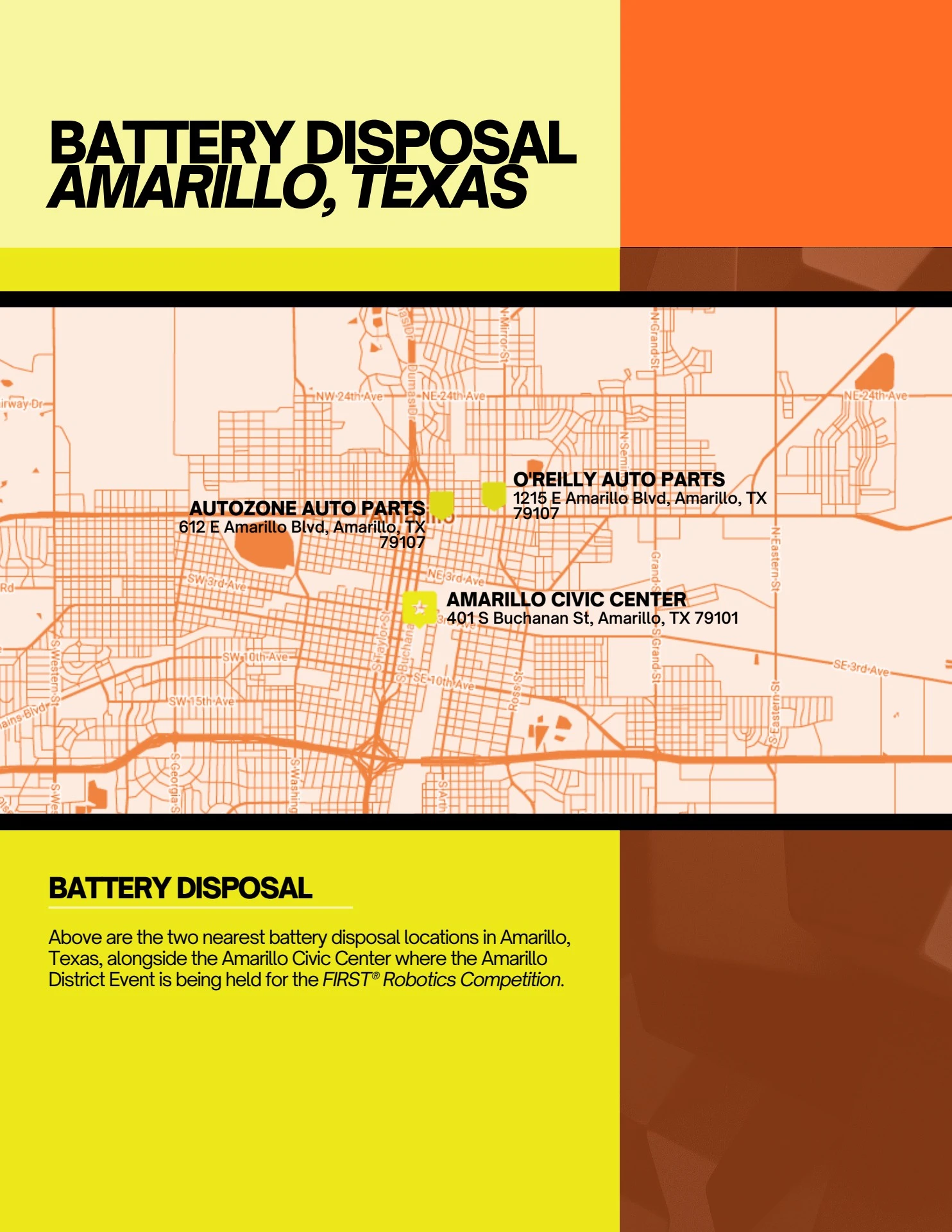 Amarillo Battery Disposal Map