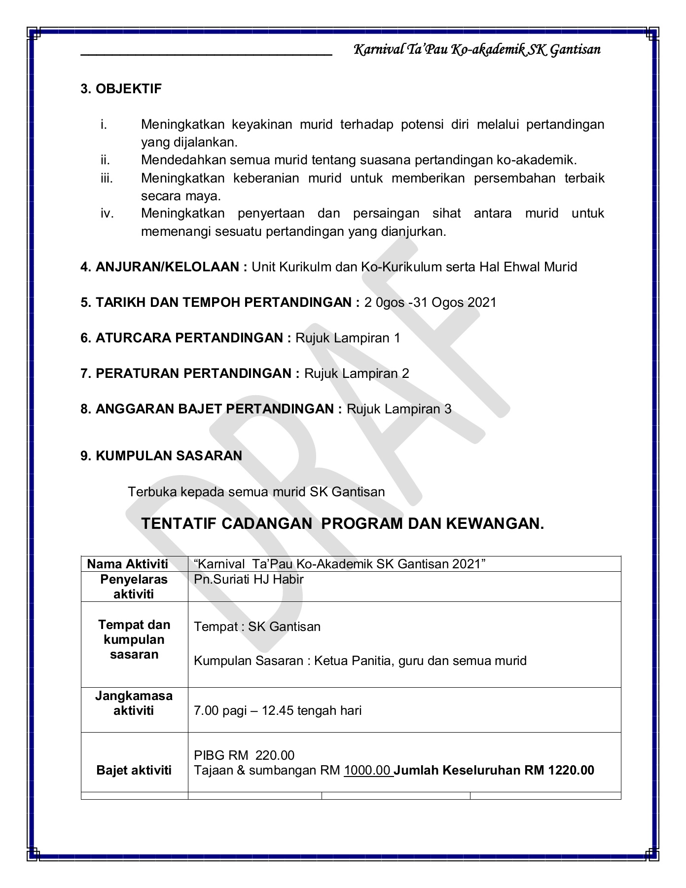 Kertas Kerja Karnival Tapau Ko Akademik Sk Gantisan Latters Flip Ebook Pages 1 14 Anyflip Anyflip