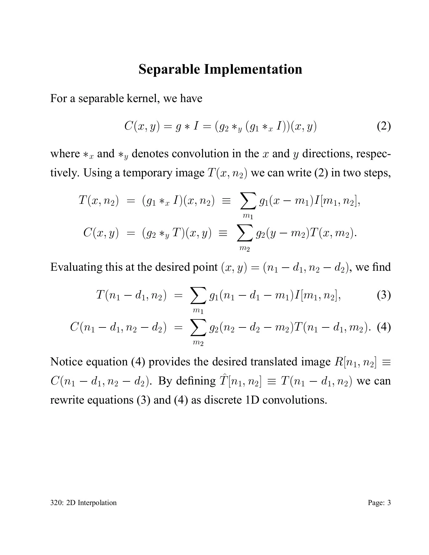 Interpolant Matrix Method Image Interpolation - cs.toronto.edu