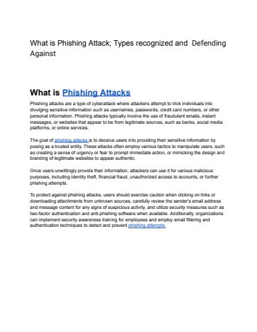 What is Phishing Attack; Types recognized and Defending Against ...