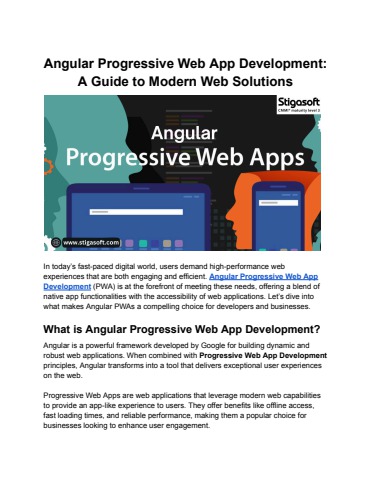 Angular Progressive Web App Development: A Guide to Modern Web ...