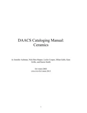 DAACS Cataloging Manual: Ceramics