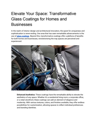 Elevate Your Space_ Transformative Glass Coatings for Homes and ...