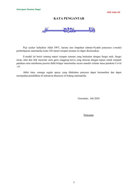 Modul Pembelajaran Materi Terapan Turunan Fungsi Flip Ebook Pages 1 24 Anyflip Anyflip