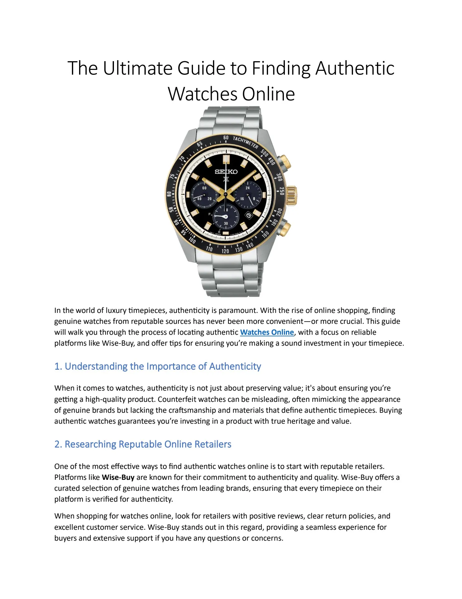 The Ultimate Guide to Finding Authentic Watches Online