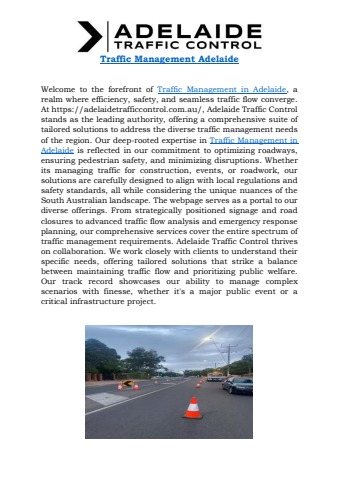 Traffic Management Adelaide - Adelaide Traffic Control Flip PDF | AnyFlip