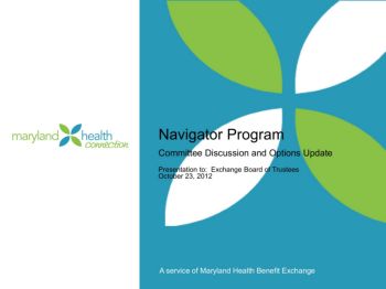 Navigator Program - Maryland Health Benefit Exchange - Guset User Flip ...