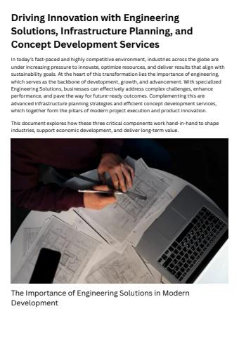 Driving Innovation with Engineering Solutions, Infrastructure Planning ...