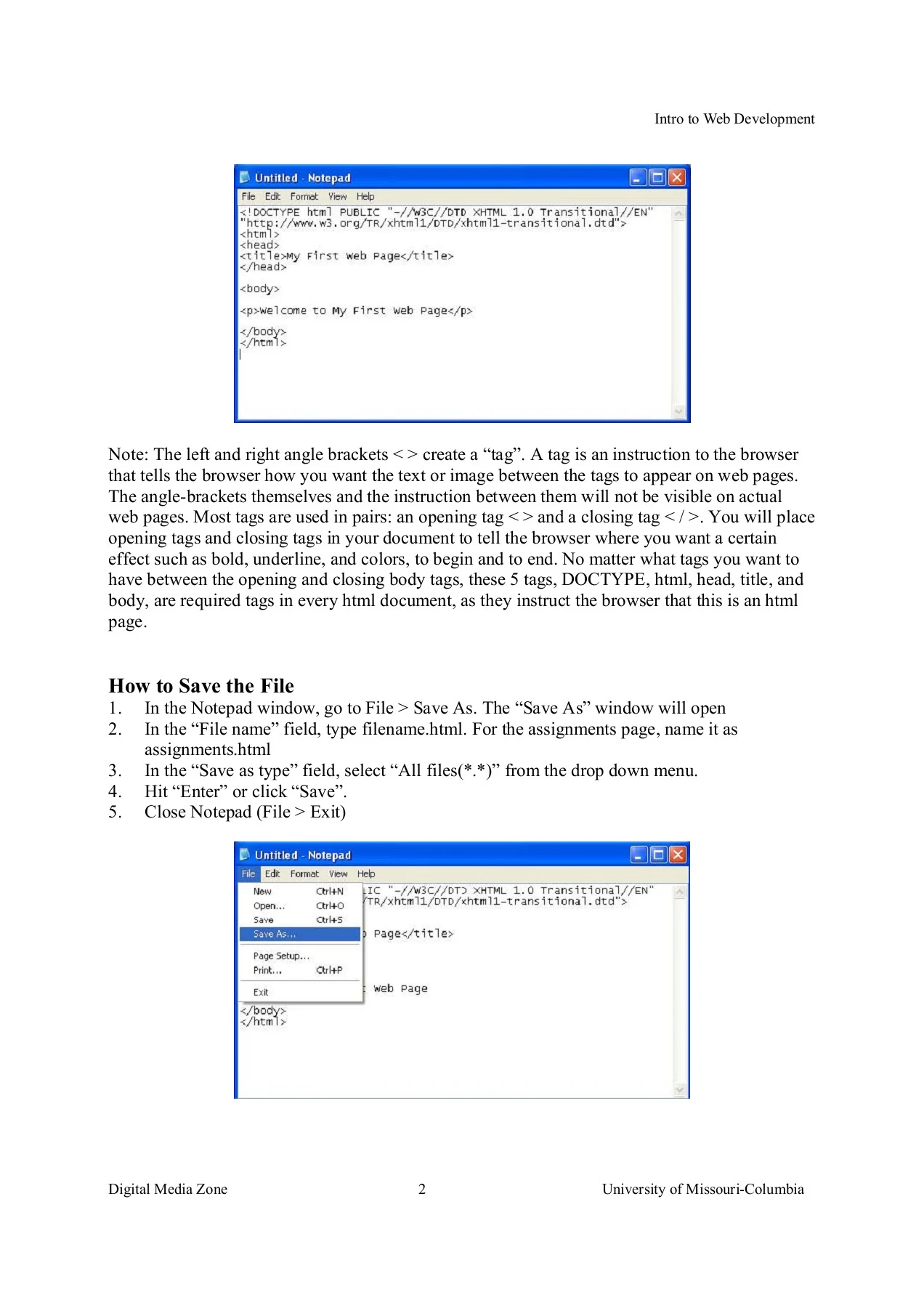 How to Create a Simple HTML File Using Notepad