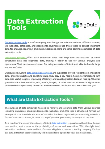 What are data extraction tools why its used
