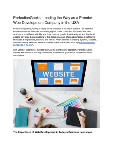PerfectionGeeks_ Leading the Way as a Premier Web Development Company ...