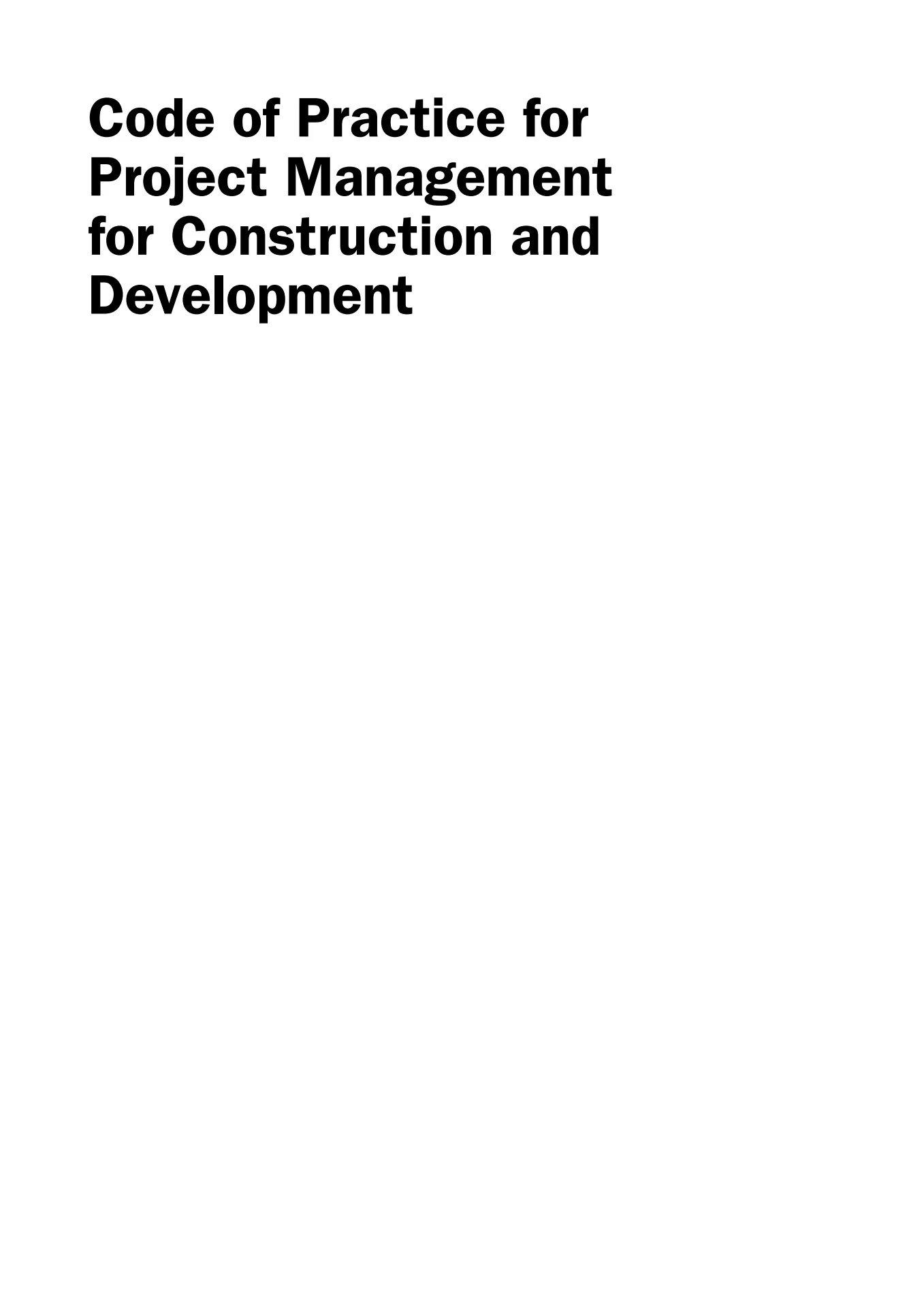 Code of Practice for Project Management for Construction and ...
