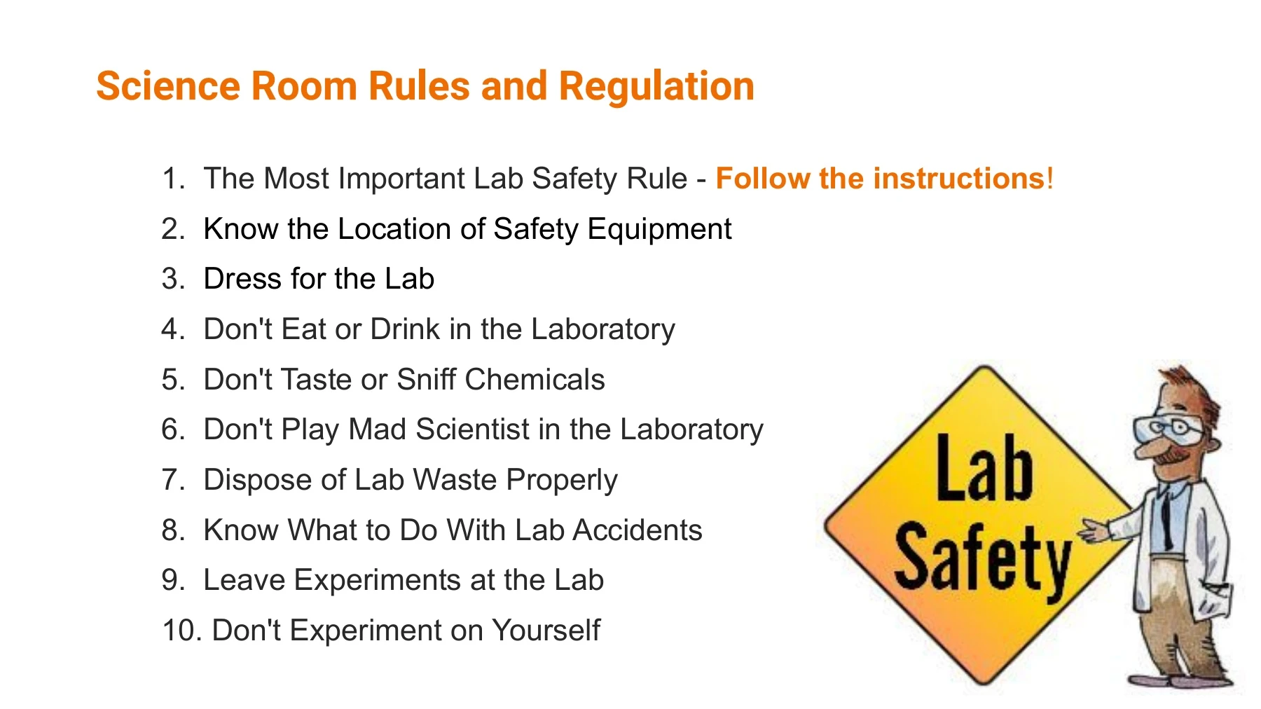 5 Science Safety Rules