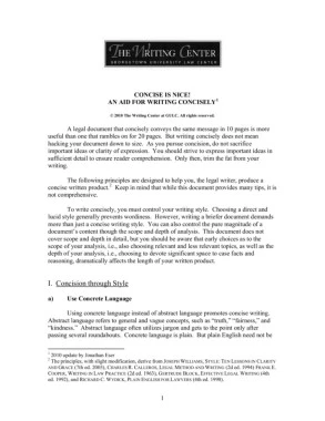 CONCISE IS NICE - Georgetown Law